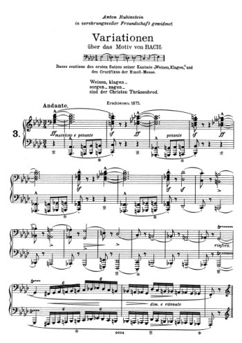 Variations sur un motif de Bach Partitions gratuites